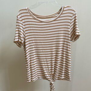 American Eagle tie front striped top